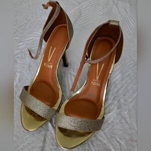 Golden Gliter Mini Shine/Metal Glamour Size 9 Heels